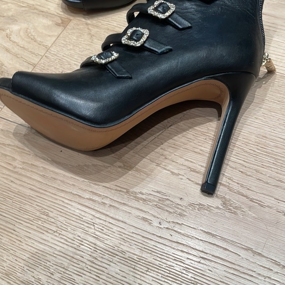 New with tag Karl Lagerfeld booties with rhinestone buckles - Picture 3 of 4